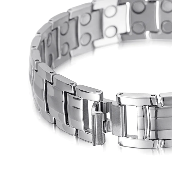 Ultra Strength Magnetic Therapy Bracelet Silver Classic for men - Image 2