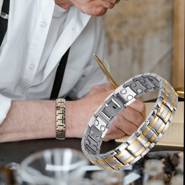Ultra Strength Magnetic Therapy Bracelet  two color Classic for men - Image 6