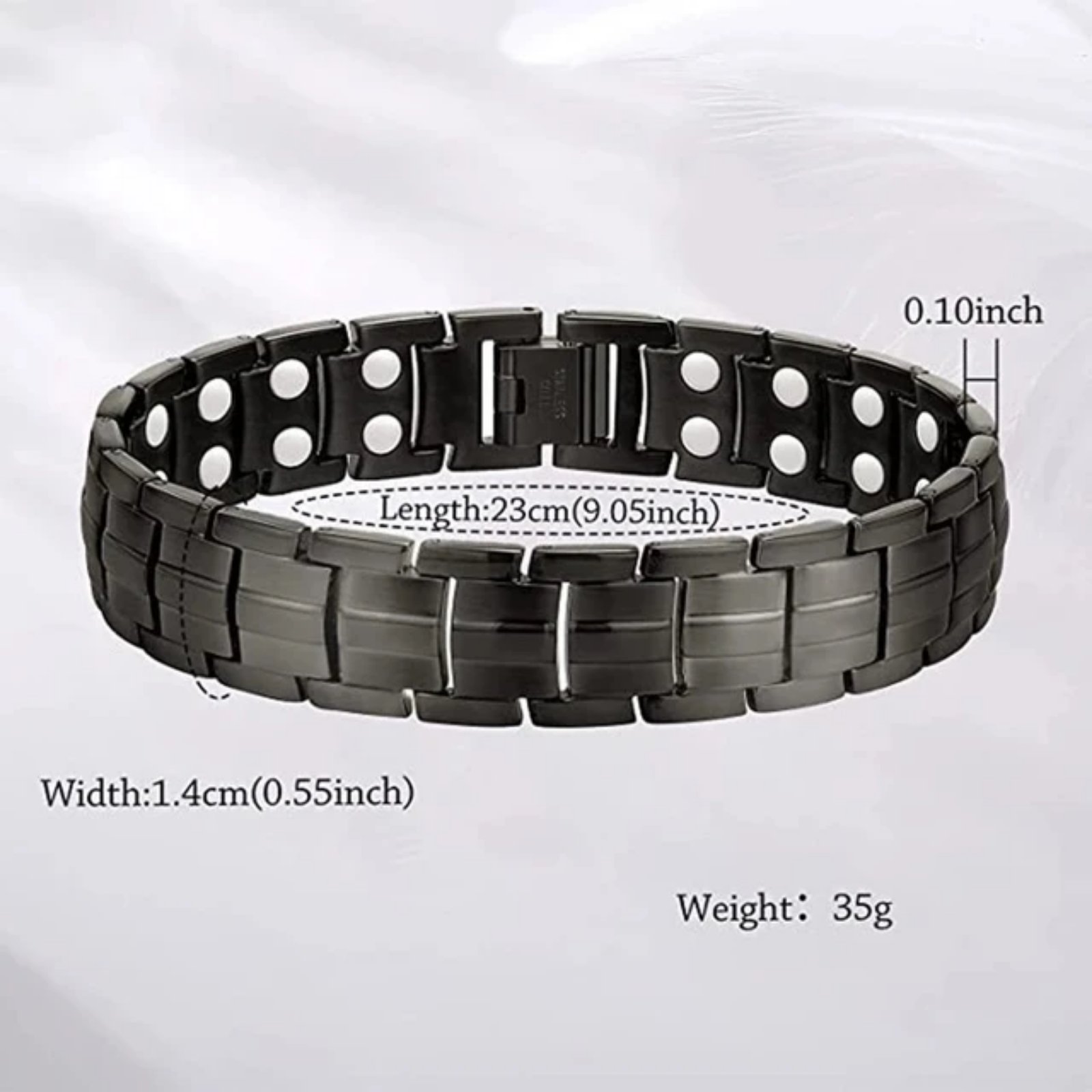 Ultra Strength Magnetic Therapy Bracelet Black Classic for men - Image 6