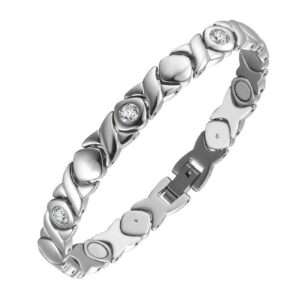 Ultra Strength Magnetic Therapy Bracelet  Sliver Classic for women
