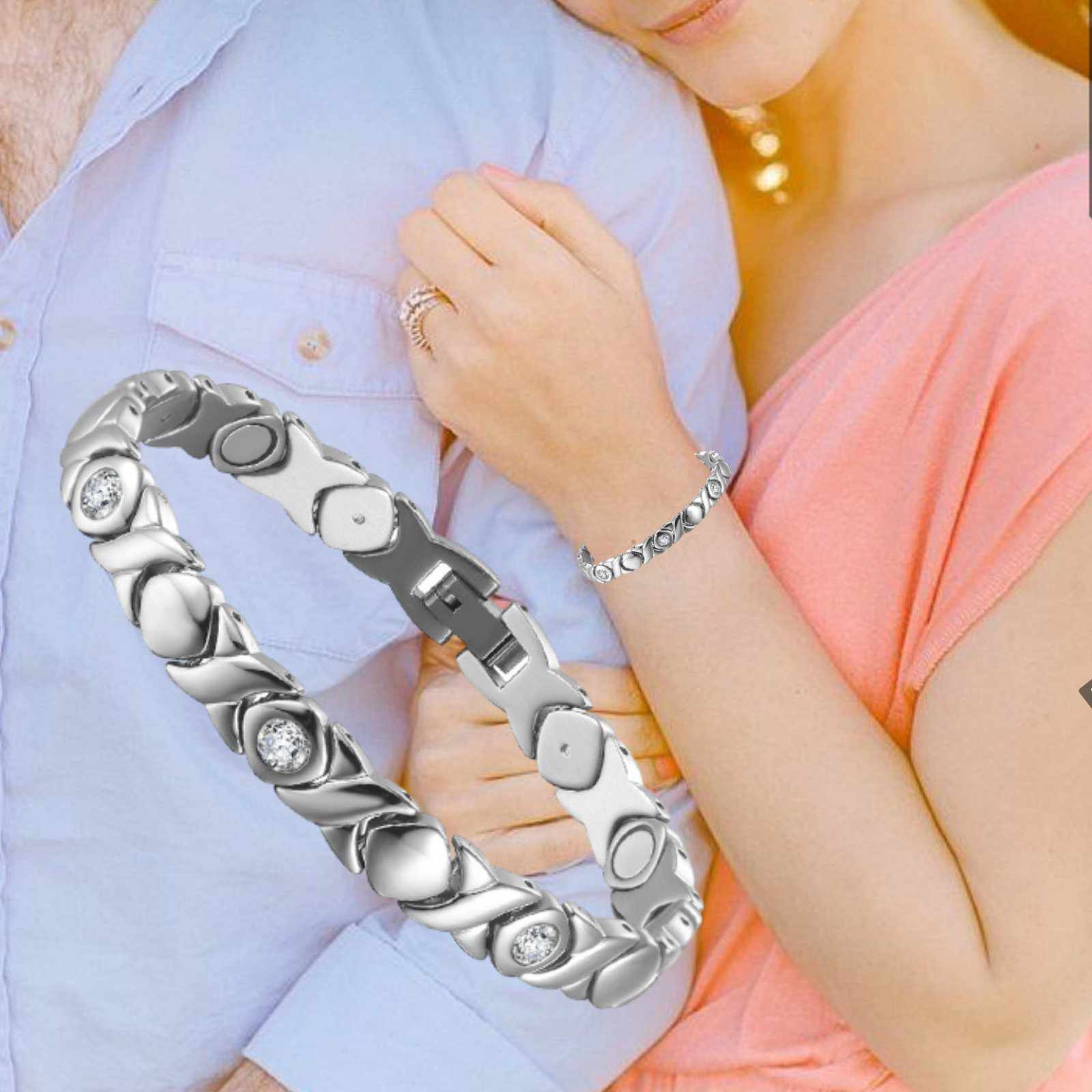 Ultra Strength Magnetic Therapy Bracelet Sliver Classic for women - Image 3