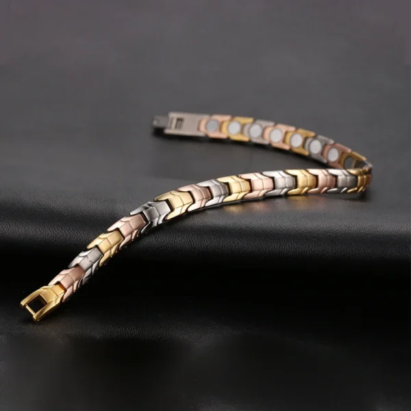 Ultra Strength Magnetic Therapy Bracelet Three Color Classic for women High Quality Titanium - Image 6