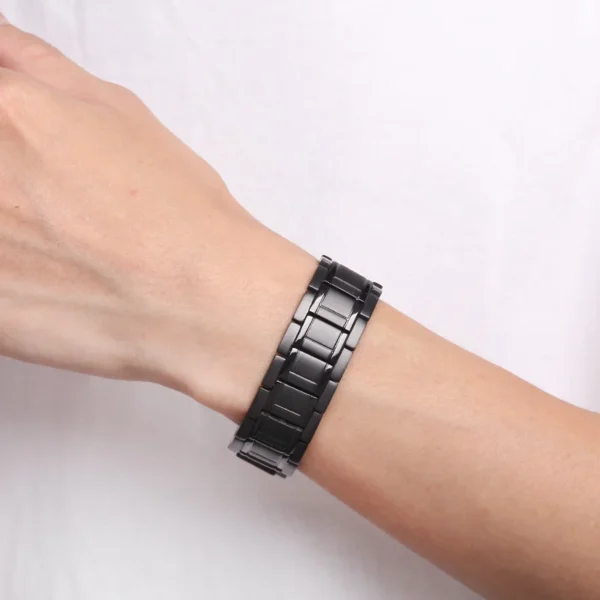Ultra Strength Magnetic Therapy Bracelet Silver Classic for men Stainless steel(USMR010C) - Image 2