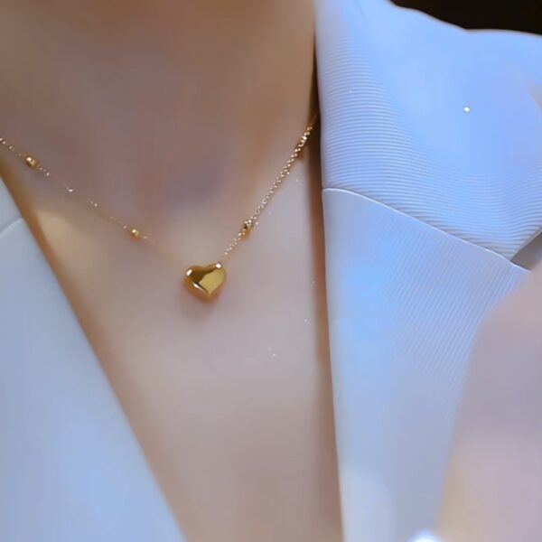 Heart-shaped Stainless Steel Pendant necklace for women (USNK003A) - Image 3