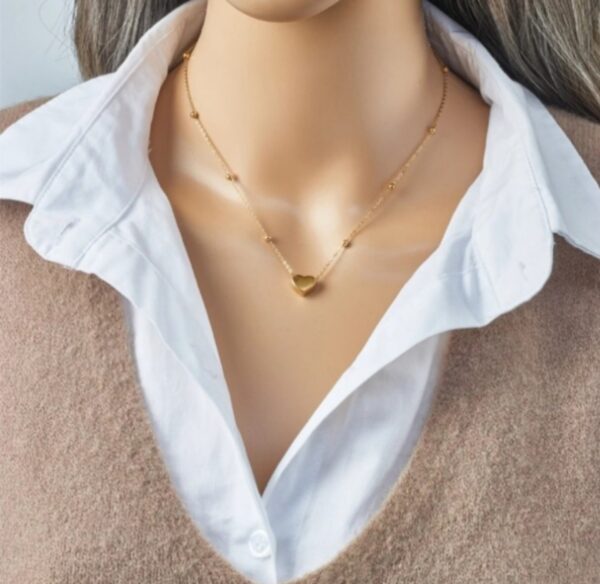 Heart-shaped Stainless Steel Pendant necklace for women (USNK003A) - Image 4