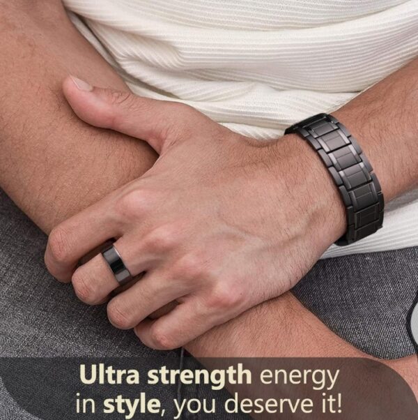 Ultra Strength Magnetic Therapy Bracelet Silver Classic for men Stainless steel(USMR010C) - Image 3