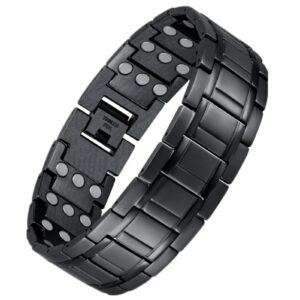 Ultra Strength Magnetic Therapy Bracelet Silver Classic for men Stainless steel(USMR010C)