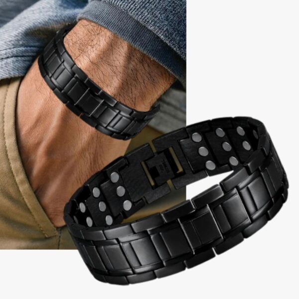 Ultra Strength Magnetic Therapy Bracelet Silver Classic for men Stainless steel(USMR010D) - Image 10