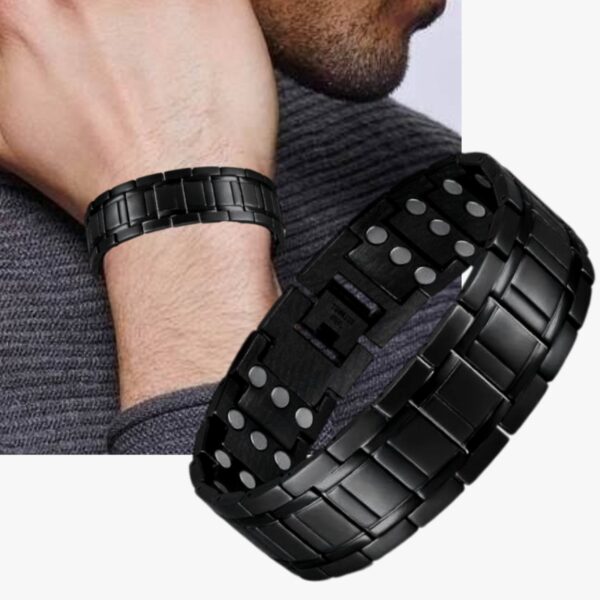 Ultra Strength Magnetic Therapy Bracelet Silver Classic for men Stainless steel(USMR010D) - Image 9