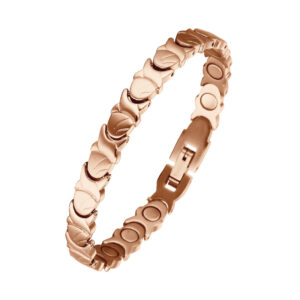 Rainsoe Magnetic Therapy Bracelet Three Color Classic for women High Quality Titanium (USMR020Rosegold)