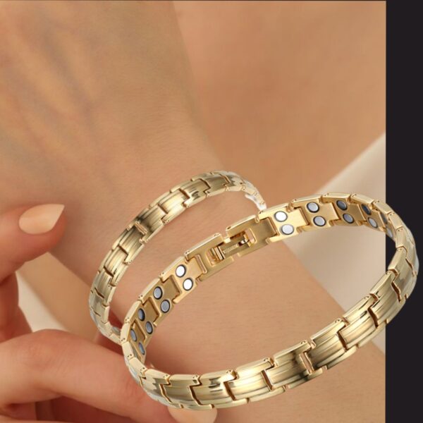Ultra Strength Magnetic Therapy Bracelet Three Color Classic for women stainless steel(USMR011A) - Image 11