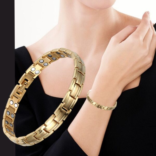 Ultra Strength Magnetic Therapy Bracelet Three Color Classic for women stainless steel(USMR011A) - Image 10