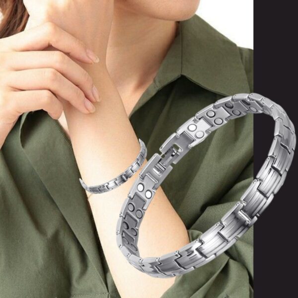 Ultra Strength Magnetic Therapy Bracelet Three Color Classic for women stainless steel(USMR011A) - Image 9