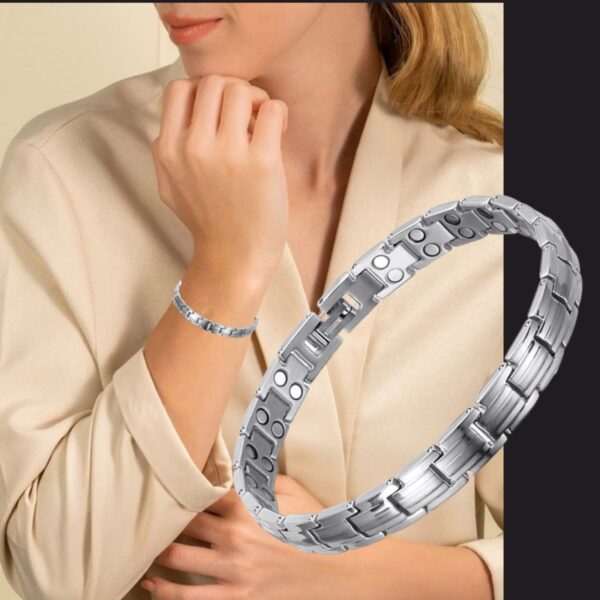 Ultra Strength Magnetic Therapy Bracelet Three Color Classic for women stainless steel(USMR011A) - Image 7