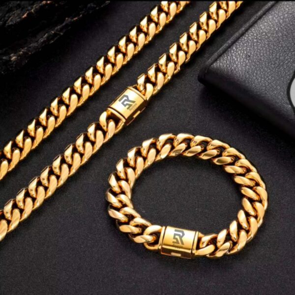 Rainsoe Brand Hip Hop Jewelry 12mm/Stainless steel Men's Necklaces(USNKA) - Image 8