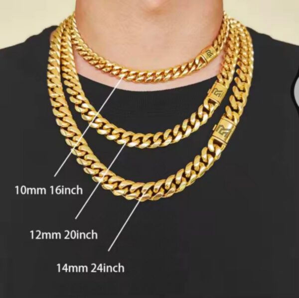 Rainsoe Brand Hip Hop Jewelry 12mm/Stainless steel Men's Necklaces(USNKA) - Image 10