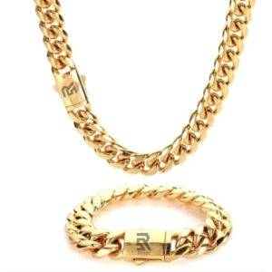 Rainsoe Brand Hip Hop Jewelry 12mm/Stainless steel Men's Necklaces(USNKA)