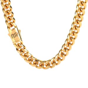 Rainsoe Brand Hip Hop Jewelry 12mm/Stainless steel Men's Necklaces(USNKB)