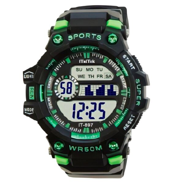 iTaiTek Luxury Digital Men Watches Sports Waterproof Electronic Mens (IT-897) Blue Black - Image 12