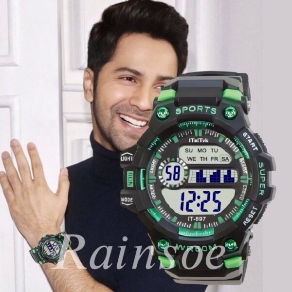 iTaiTek Luxury Digital Men Watches Sports Waterproof Electronic Mens (IT-897) Blue Black - Image 3