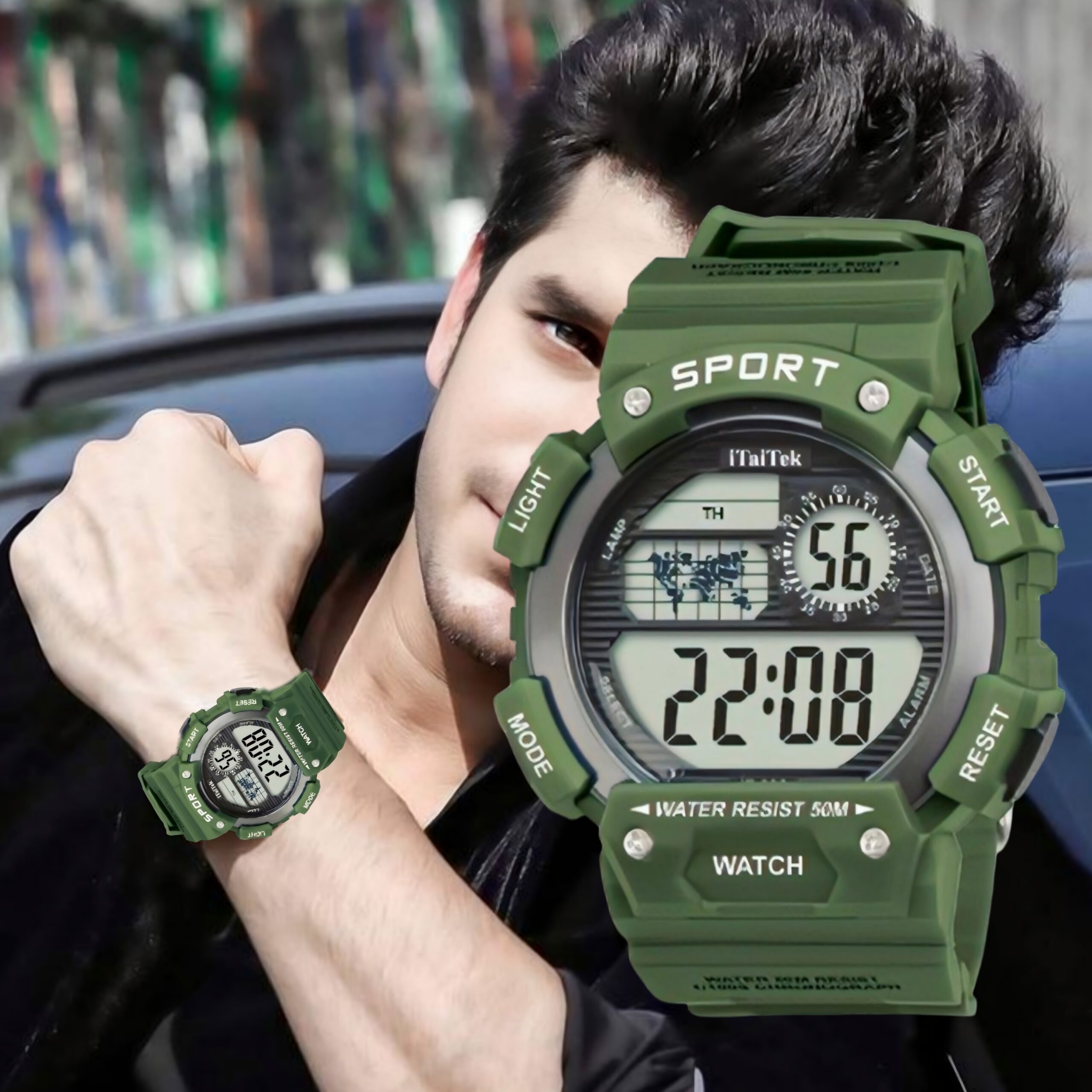 iTaiTek Luxury Digital Men Watches Sports Waterproof Electronic Mens (IT-890)Yellow Black - Image 13