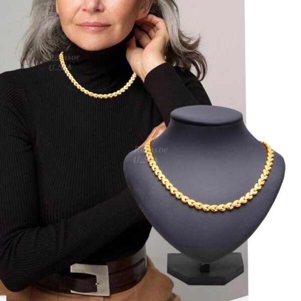 Rainsoe Women Heart Shape Titanium Stainless Steel Health Magnetic Therapy Necklace - Image 9