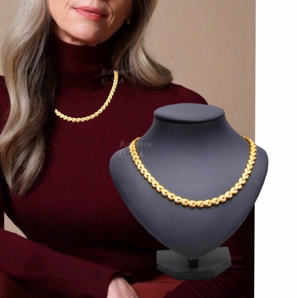 Rainsoe Women Heart Shape Titanium Stainless Steel Health Magnetic Therapy Necklace - Image 10