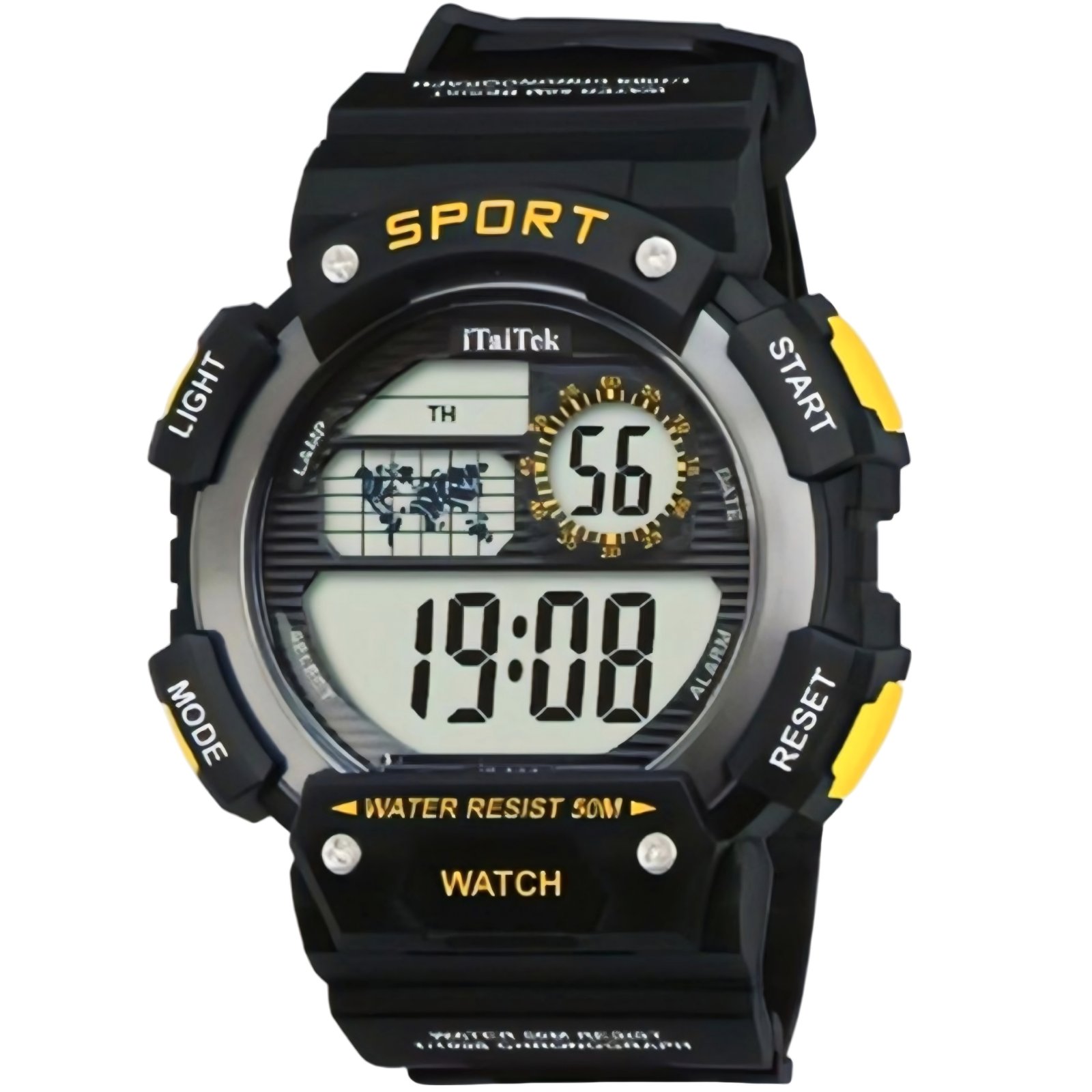 iTaiTek Luxury Digital Men Watches Sports Waterproof Electronic Mens (IT-890)Yellow Black