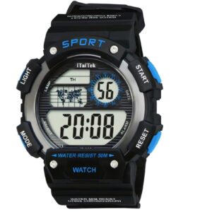 iTaiTek Luxury Digital Men Watches Sports Waterproof Electronic Mens (IT-890)Blue Black