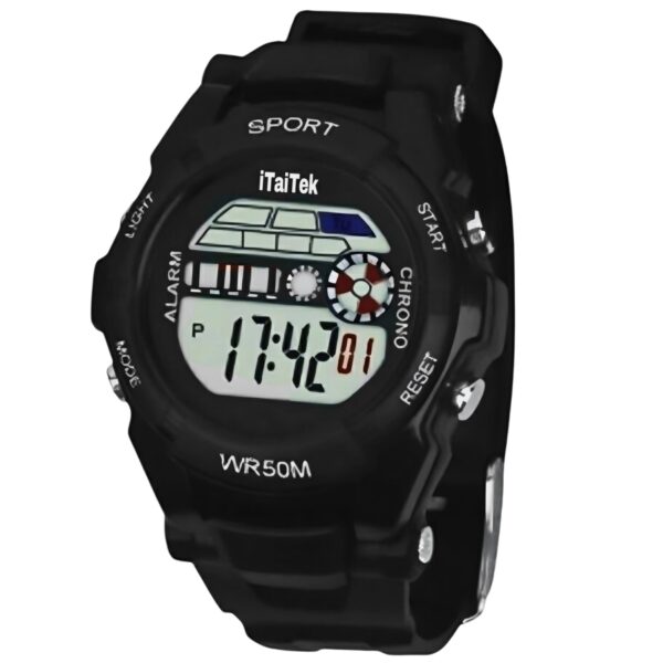 iTaiTek Luxury Digital KID Watches Sports Waterproof Electronic KIDS (IT-671)Red Black - Image 2