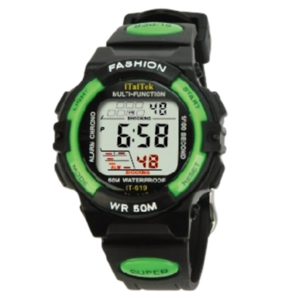 iTaiTek Luxury Digital KID Watches Sports Waterproof Electronic KIDS (IT-619) BLUE BLACK - Image 5
