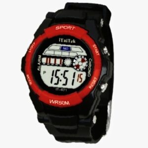 iTaiTek Luxury Digital KID Watches Sports Waterproof Electronic KIDS (IT-671)Red Black