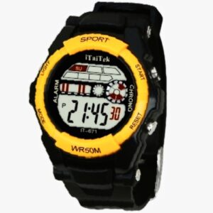 iTaiTek Luxury Digital KID Watches Sports Waterproof Electronic KIDS (IT-671)Yellow Black