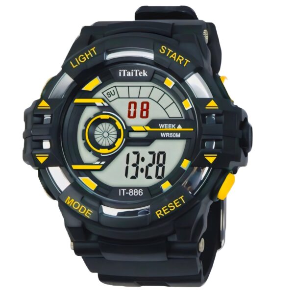 iTaiTek Luxury Digital Men Watches Sports Waterproof Electronic Mens (IT-886)Black White - Image 2