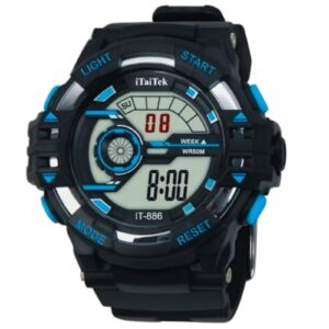 iTaiTek Luxury Digital Men Watches Sports Waterproof Electronic Mens (IT-886)Blue Black