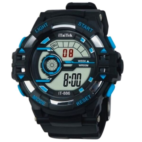 iTaiTek Luxury Digital Men Watches Sports Waterproof Electronic Mens (IT-886)Black White - Image 3