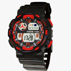 iTaiTek Luxury Digital Men Watches Sports Waterproof Electronic Mens (IT-885)Red Black