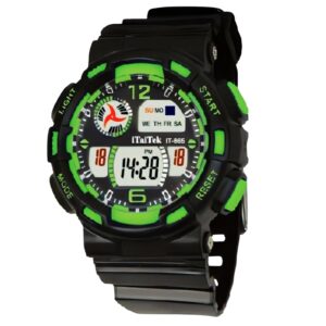 iTaiTek Luxury Digital Men Watches Sports Waterproof Electronic Mens (IT-885)Green Black