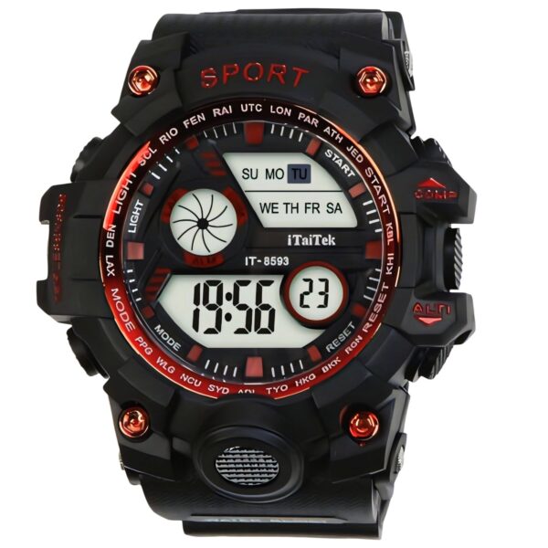 iTaiTek Luxury Digital Men Watches Sports Waterproof Electronic Mens (IT-8593)Black White - Image 2
