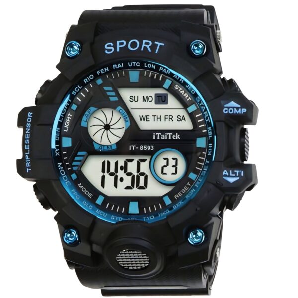 iTaiTek Luxury Digital Men Watches Sports Waterproof Electronic Mens (IT-8593)Black White - Image 5