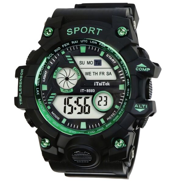 iTaiTek Luxury Digital Men Watches Sports Waterproof Electronic Mens (IT-8593)Black White - Image 6
