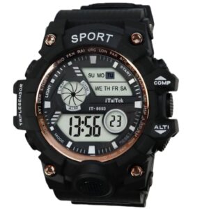 iTaiTek Luxury Digital Men Watches Sports Waterproof Electronic Mens (IT-8593)Rose Gold Black