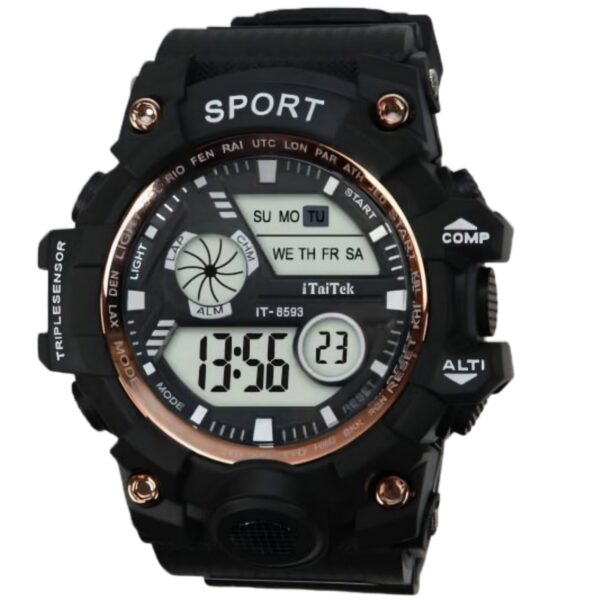 iTaiTek Luxury Digital Men Watches Sports Waterproof Electronic Mens (IT-8593)Black White - Image 7