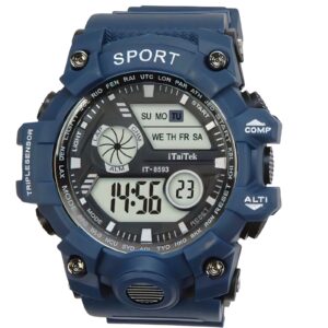 iTaiTek Luxury Digital Men Watches Sports Waterproof Electronic Mens (IT-8593)Blue