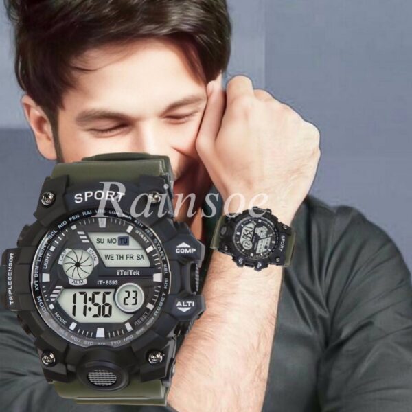 iTaiTek Luxury Digital Men Watches Sports Waterproof Electronic Mens (IT-8593)Black White - Image 11