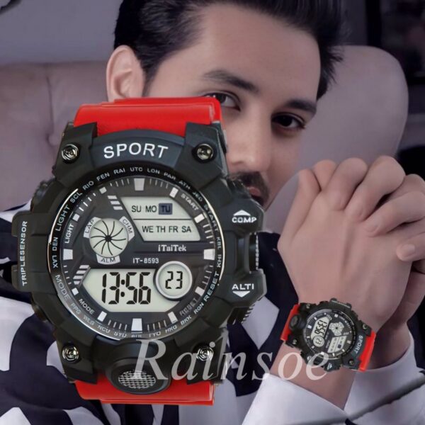 iTaiTek Luxury Digital Men Watches Sports Waterproof Electronic Mens (IT-8593)Black White - Image 14
