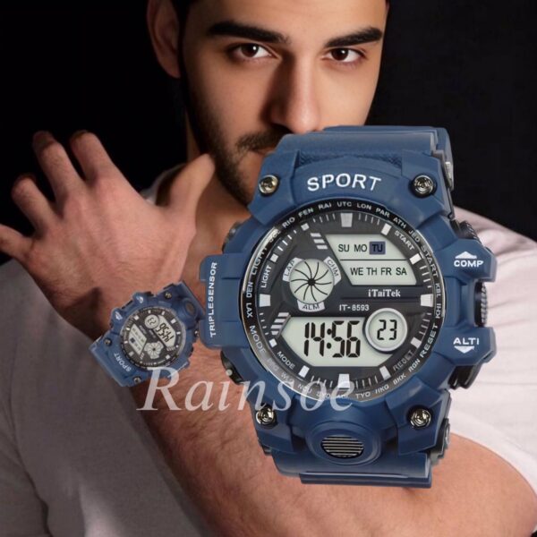 iTaiTek Luxury Digital Men Watches Sports Waterproof Electronic Mens (IT-8593)Black White - Image 16