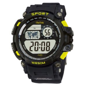 iTaiTek Luxury Digital Men Watches Sports Waterproof Electronic Mens (IT-872)Yellow Black