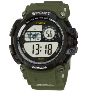 iTaiTek Luxury Digital Men Watches Sports Waterproof Electronic Mens (IT-872)Army Green Black