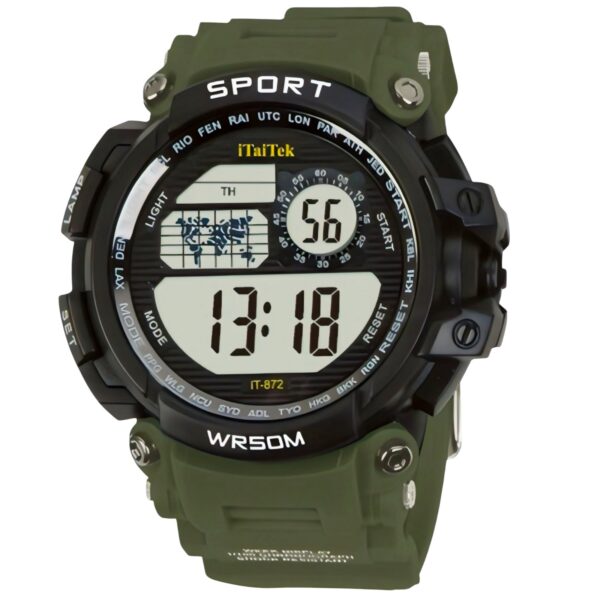 iTaiTek Luxury Digital Men Watches Sports Waterproof Electronic Mens (IT-872)Army Green Black